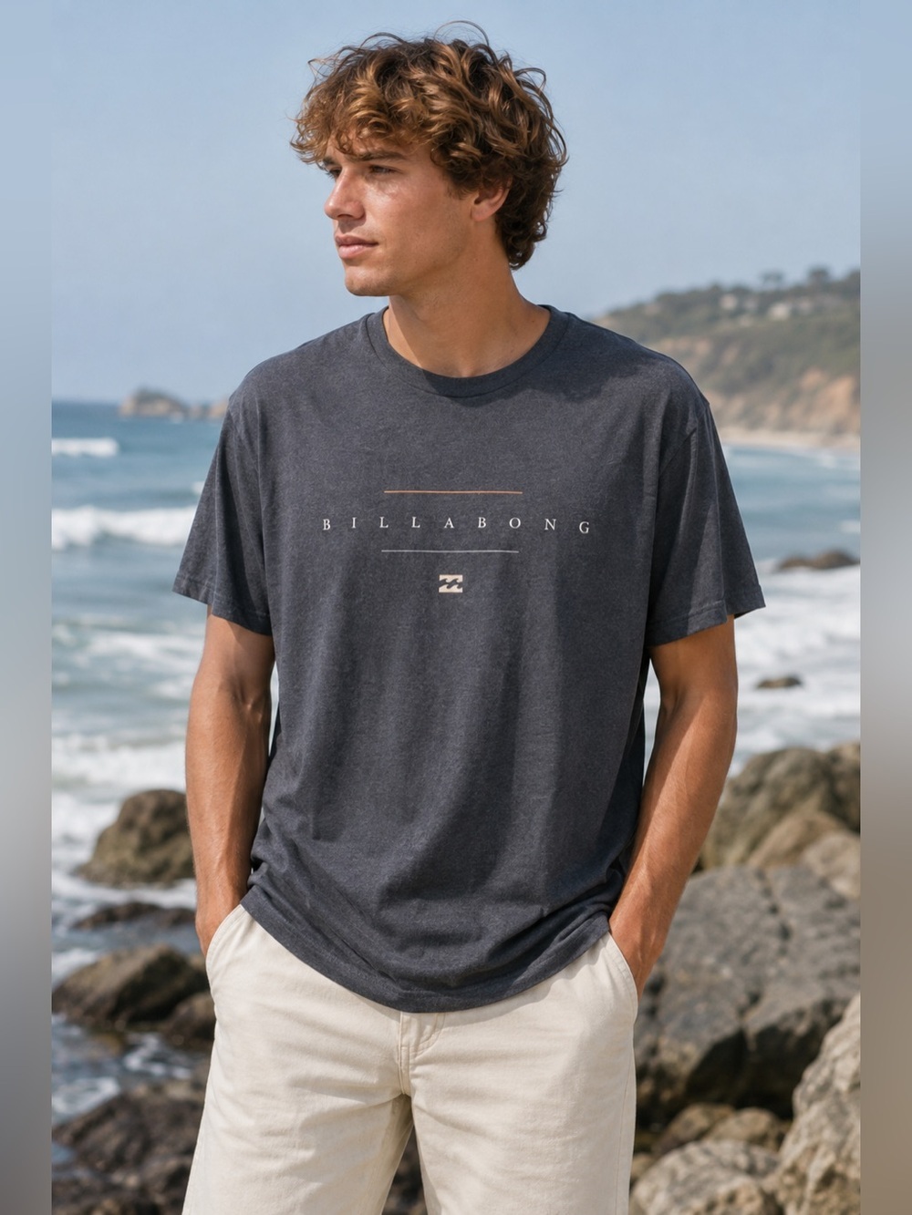 Billabong Men's Charcoal Grey Tee Size L Beachwear Surf Skate Cotton Casual